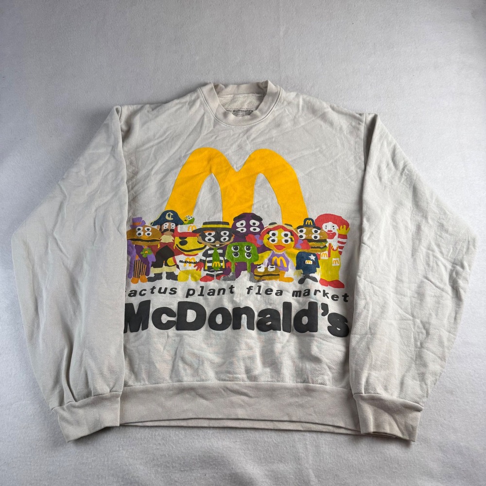 Cactus Plant Flea Market McDonald's CPFM Crewneck Sweatshirt Men's Large Cream